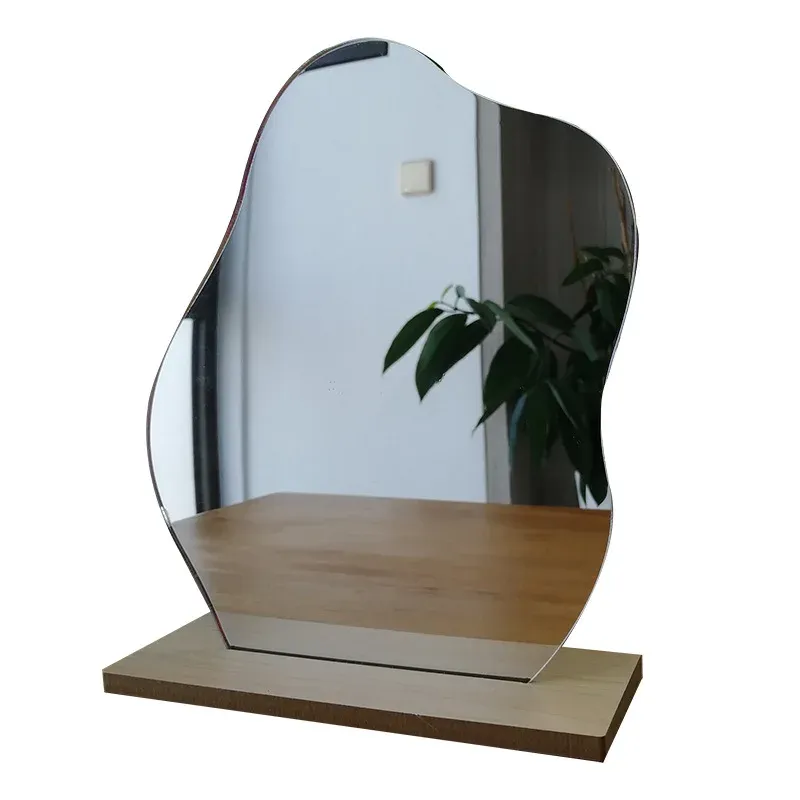 Mirrors Small Wavy Desk Mirrors Ins Makeup Mirror Irregular Mirror Irregular Aesthetic Vanity Mirror Handheld Cute Wavy Mirrors