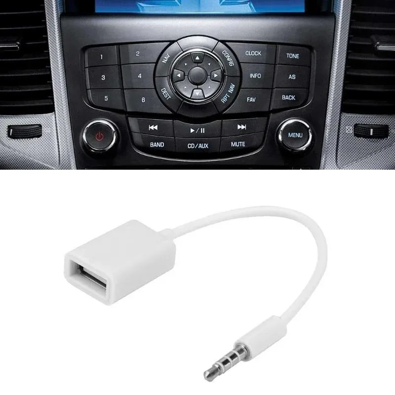 Auto Car Interior Accessories 3.5mm Male AUX Audio Plug Jack To USB 2.0 Female Converter Adapter MP3 Car Cable Universal
