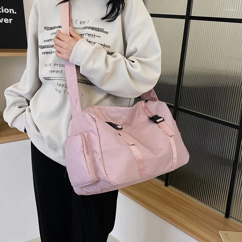 Borsa a tracolla singola da donna alla moda con coulisse, stile da lavoro casual, borse da viaggio versatili sportive di grande capacità