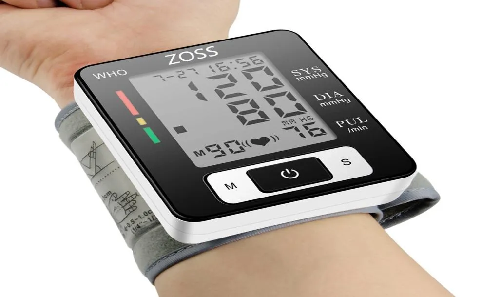Zoss English eller Russian Voice Cuff Wrist Sphygmomanometer Blod PROWER METER Monitor Puls Pulse Portable Tonometer BP6508326