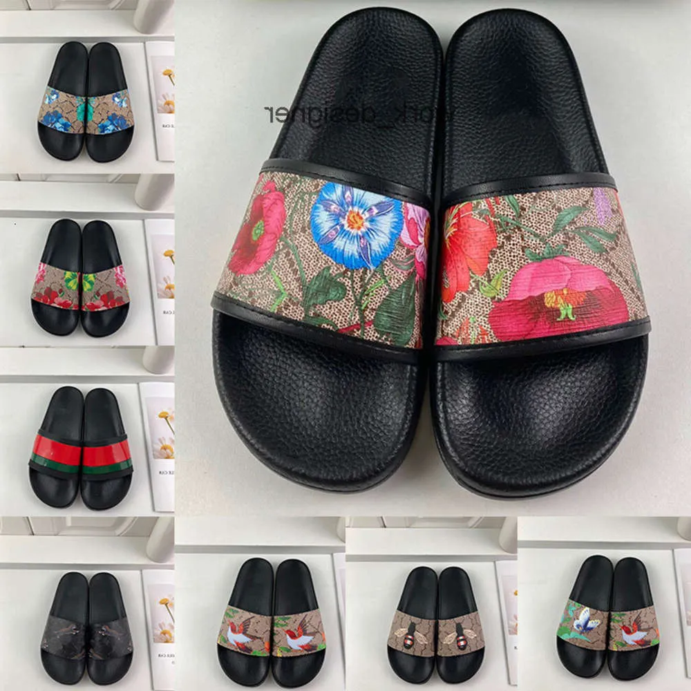 Größe 3648 Designer Pantoffeln für Männer Frauen Blumen Gucchi GG Guccir Guccic Guccishes Guccis Slides Frau Flats Plattform Sandalen Gummi -Brokat -Ausrüstung So ы ы 15bl