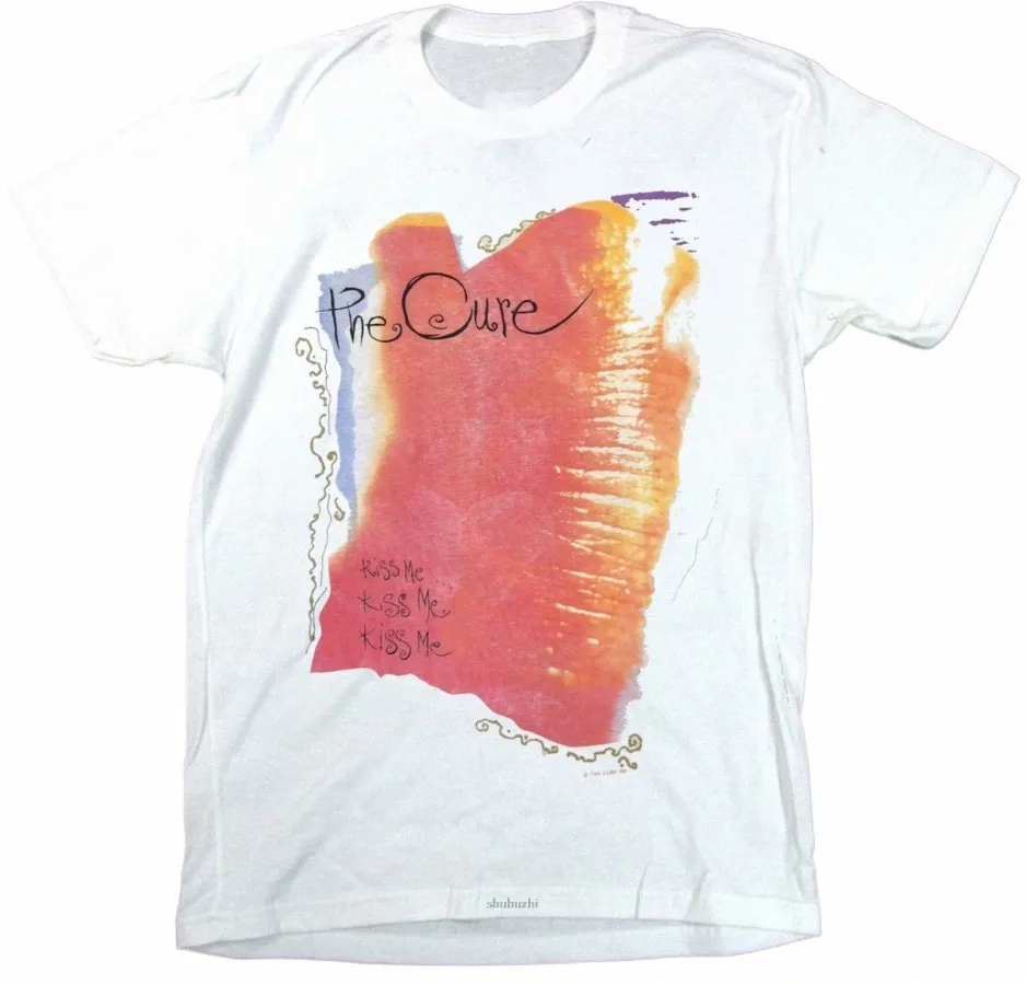 Molto RaRe 1987 The Cure Kissing Tour Ccert Band Camicia New Wave Smiths anni '80 Hipster Tees Estate Mens T Shirt sbz8172 p83r #