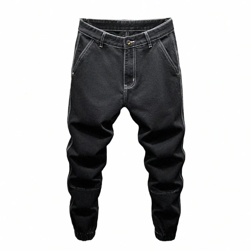 Svarta jeans för män harembyxor Löst fit baggy byxor avsmalnande streetwear herrkläder denim byxor 2023 Nya ankomst Q2LH#