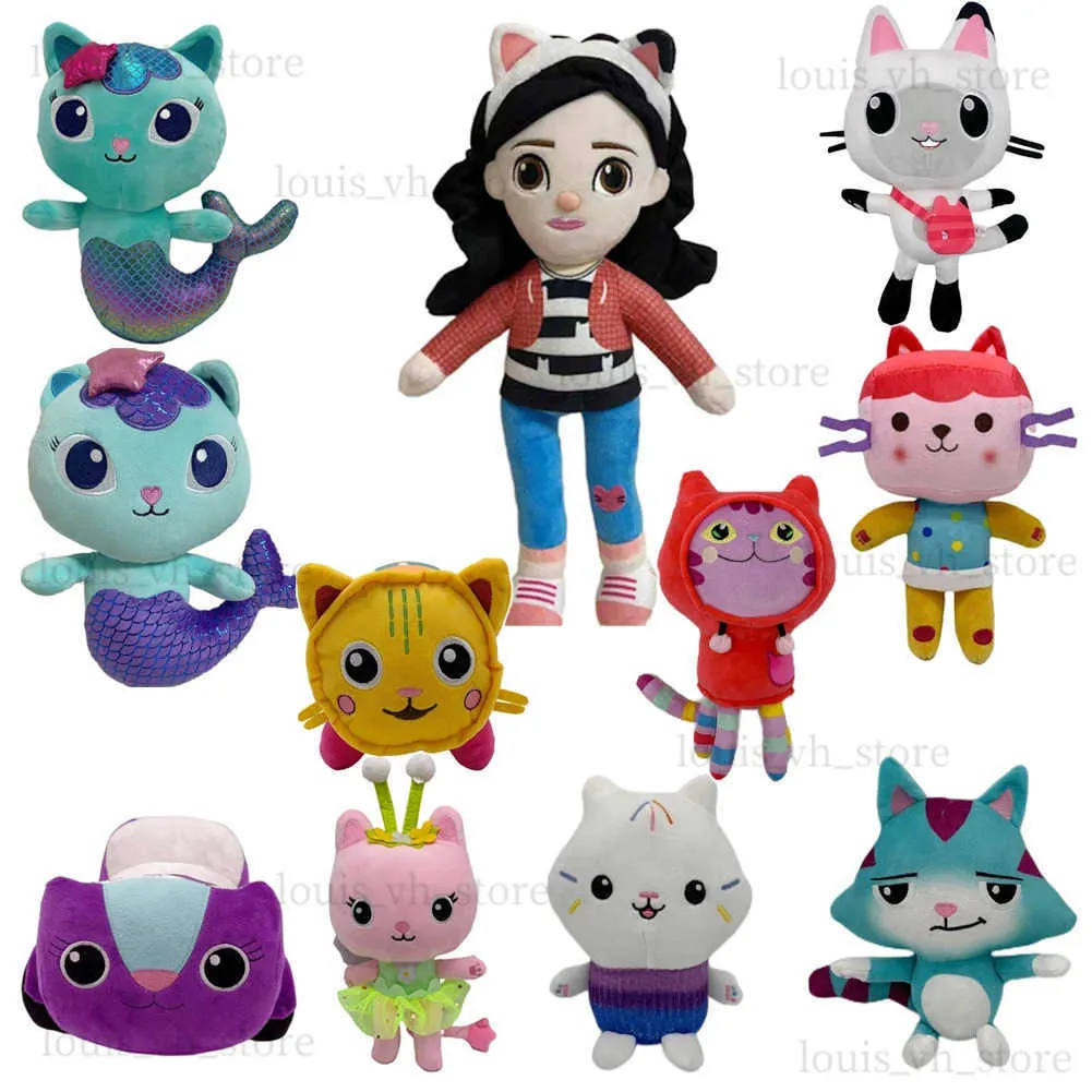 Плюшевые куклы Gabby Dollhouse Plush Toys Kawaii Mercat милые чучела животных русалка кошачья кукла домик плюшевые куклы дети день рождения рождественские подарки T240325