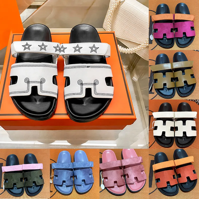 Chypre Sandaler för kvinnors klassiska läder Sandal Summer Casual Slides Shoes Flat Walking Slipers Sliders Storlek 35-42