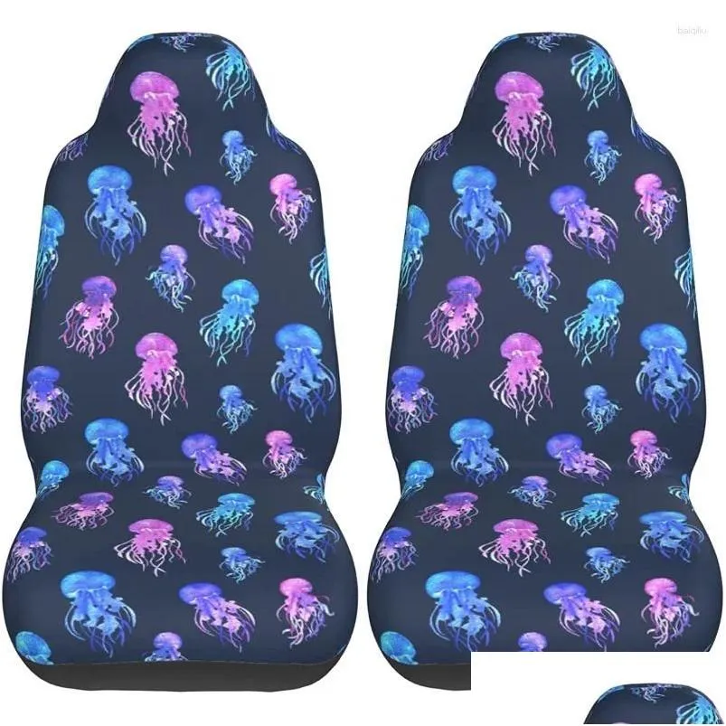 Car Seat Covers Ers Er Blue Pink Jellyfishes S Vehicle Front Fit Protector 2 Pcs Drop Delivery Automobiles Motorcycles Interior Access Ot7Tv