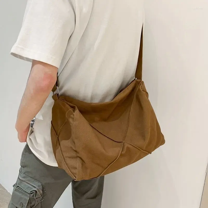 Taille Taschen Foufurieux Große Kapazität Weibliche Leinwand Textil Umhängetasche 2024 Student Ästhetische Y2K Grunge Schule Buch Laptop Seite Tasche