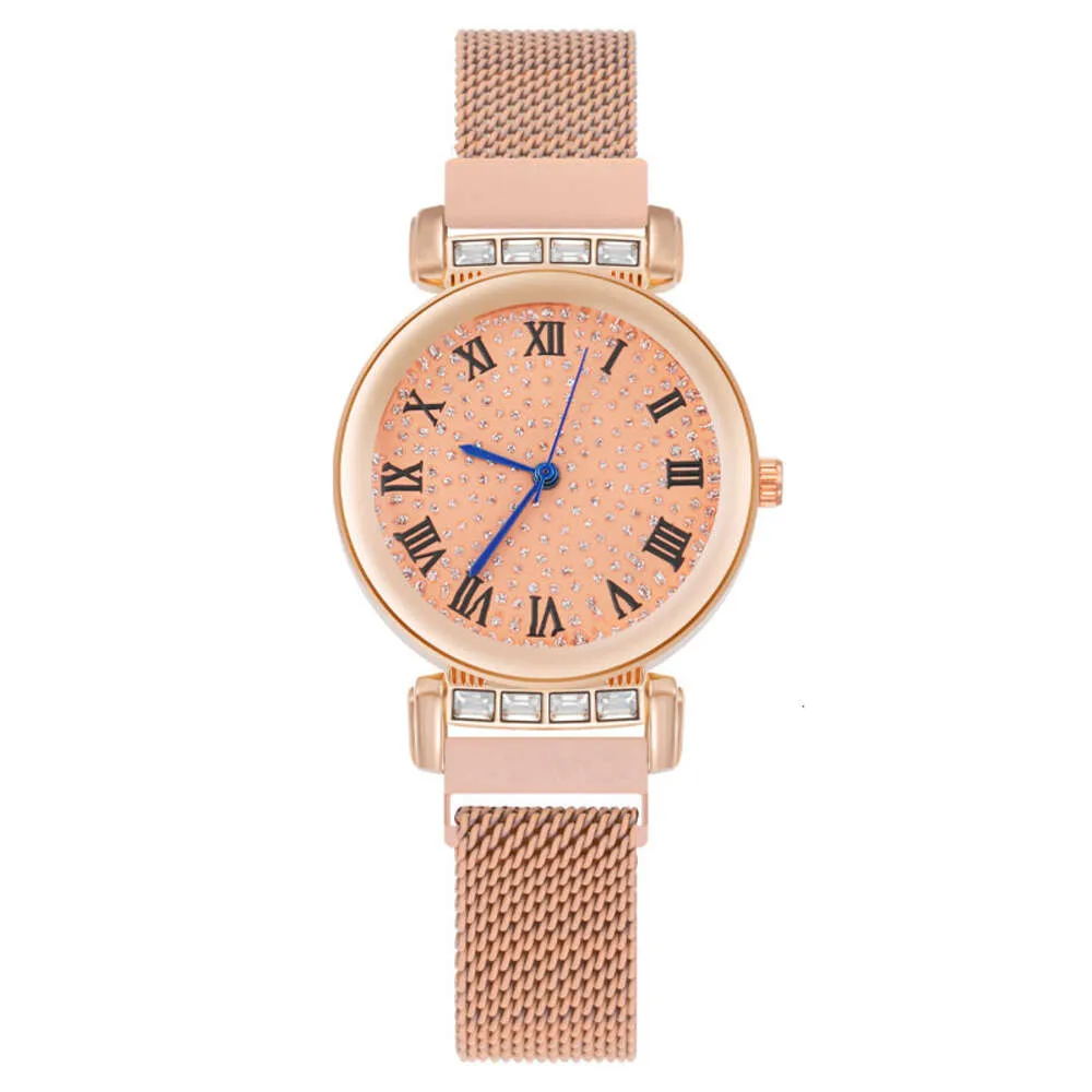 Fashion Diamond bezaaid sterrenhy Roman Pattered Dames Watch, Magnet Style Watch