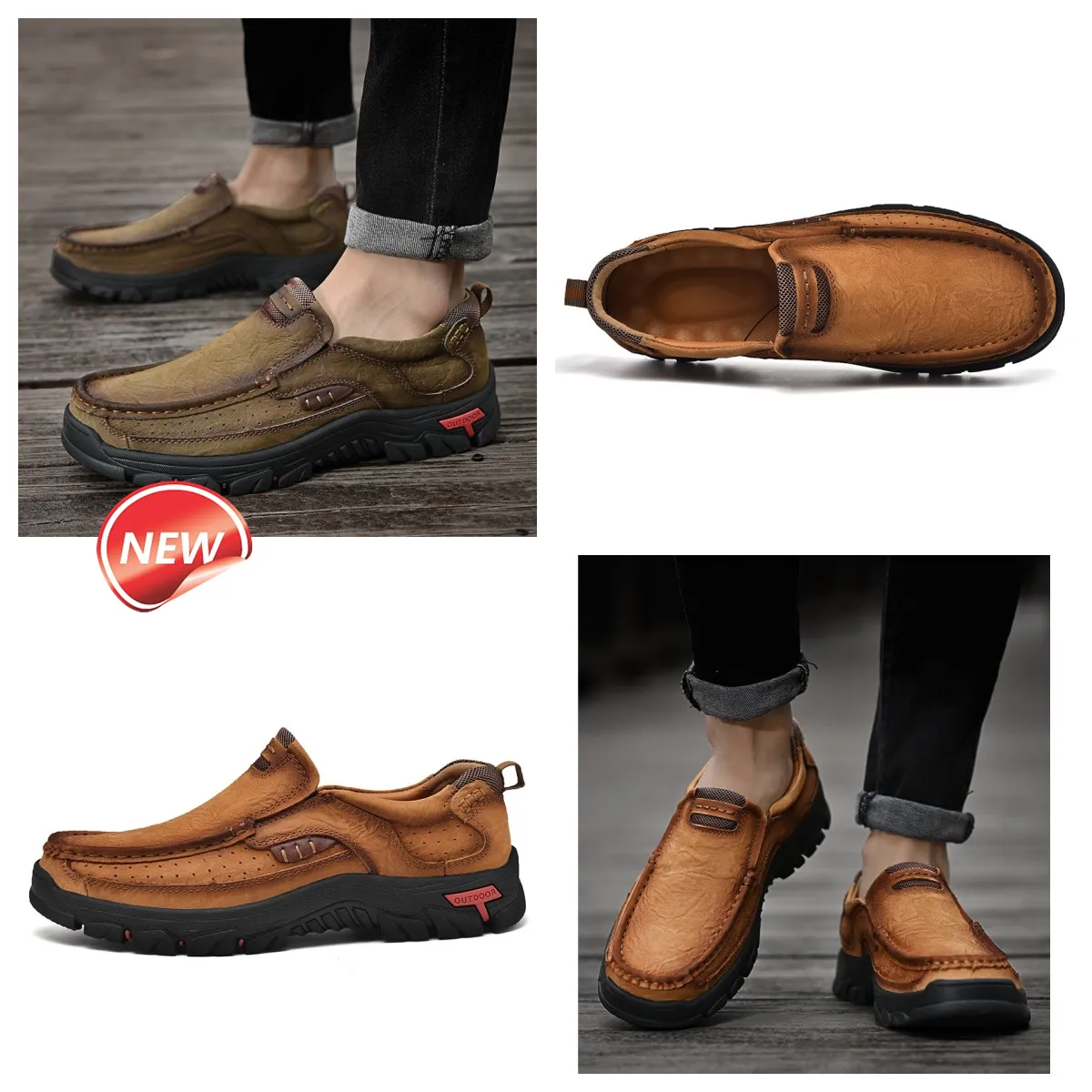 Nouvelles chaussures de vente pour hommes en cuir GAI chaussures décontractées mocassins d'affaires légers de haute qualité chaussures pour hommes de concepteur d'escalade ne puent pas les pieds de luxe bigsize eur 38-51