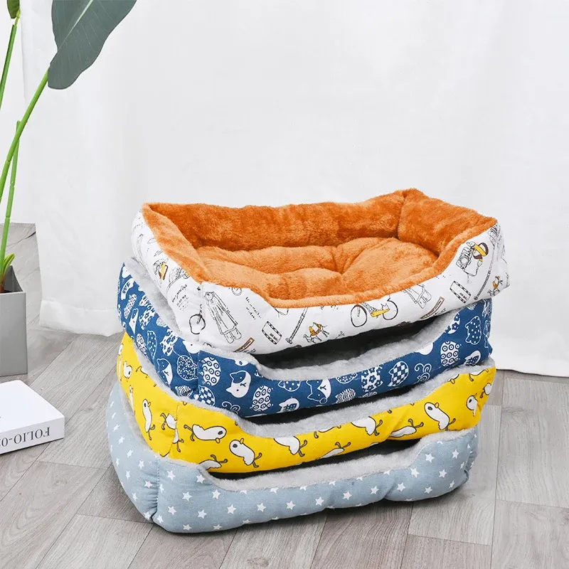 Matten Pet Dog Cat Bed Mat Grote honden Buur Bed Warm huisdier Nest Kenel voor kleine medium grote honden Puppy kitten plus maat slaapmatras