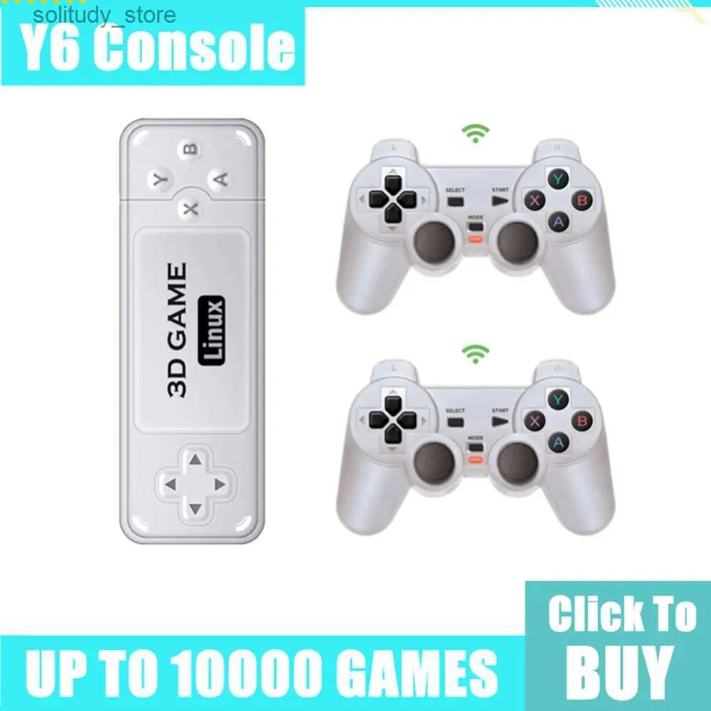 Reproductores de juegos portátiles Y6 Consola de juegos retro 4K 60f Salida HDMI Retraso bajo GD10 TV Game Stick Dual Handle Consola de juegos portátil para el hogar Q240326