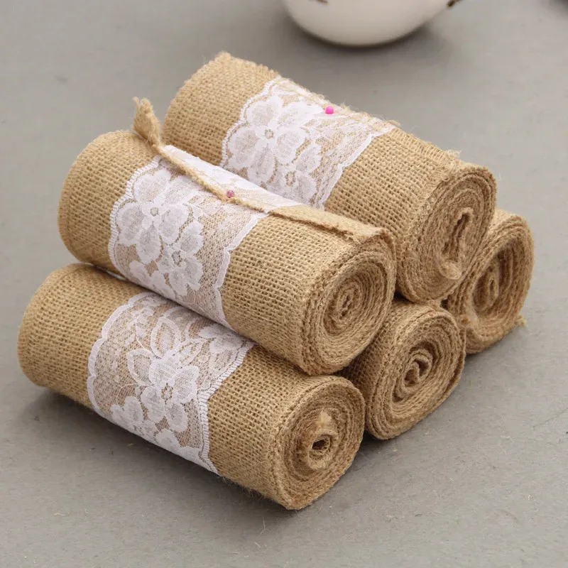 Sashes Multi Use Burlap Linen Chair Sashes Natural Jute Burlap Chair Bow Sashes for Wedding Event Party Ceremony Reception Decoration