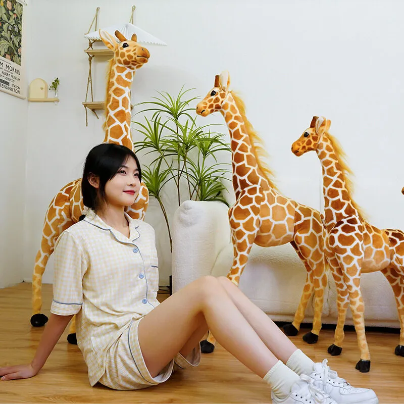 Creative Simulation Giraffe Plush Toy Cartoon Deer Plush Doll