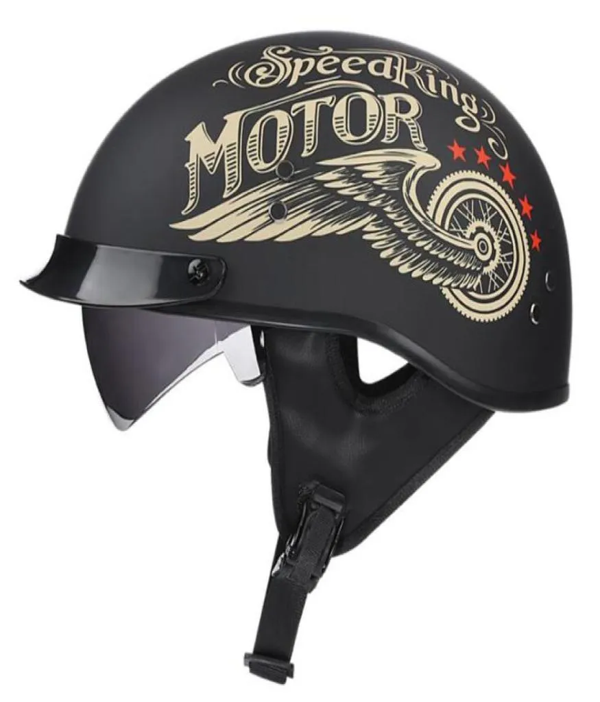 VOSS rétro casques de Moto casque de Moto Scooter Vintage demi visage motard Moto Crash Casco Moto MLXLXXL7308433