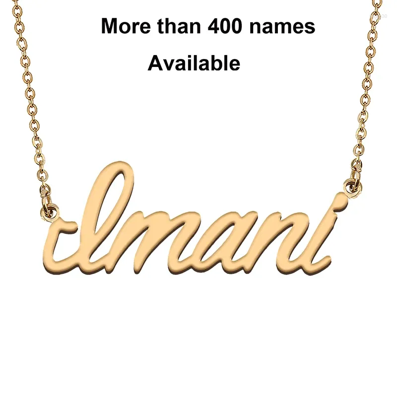 Chains Cursive Initial Letters Name Necklace For Imani Birthday Party Christmas Year Graduation Wedding Valentine Day Gift