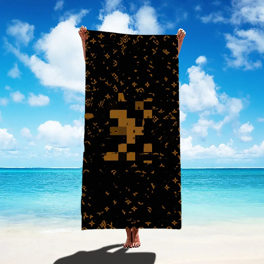Letnia modna marka Letter Loog Mikrofibra Chłonna Square Ręcznik plażowy Szybki wodoodporny ręcznik kąpielowy