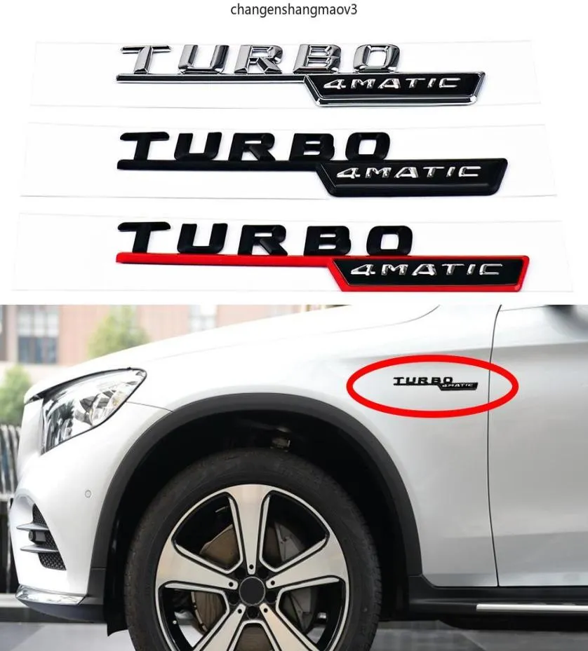 2 pçs corpo do carro fender 4matic turbo emblema logotipo para mercedes amg a c e s classe gt slc slk sls a180 a200 e220 e250 acessórios1856518