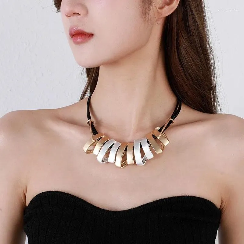 Hänge halsband vintage collare kedjor chokers handgjorda geometriska upphängningshalsband för kvinnor koreanska modehängen gotiska smycken