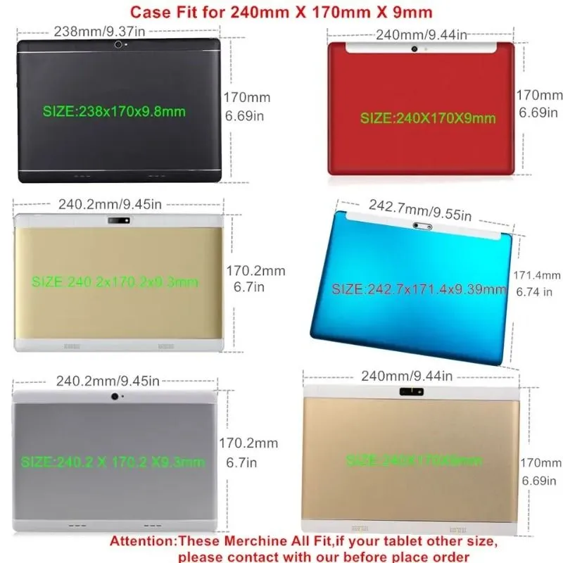 10.1`` 10 Inch Universal Soft Silicone Case for 10.1 inch Tablet PC 3G/4G Android Tablet Shockproof Cover Stand Shell
