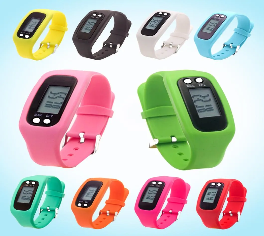 Pidomètre LED numérique Smart Watch Silicone Run Step Distance de marche Calorie Calorie Regardez Bracelet électronique Colorful Pedo5821051