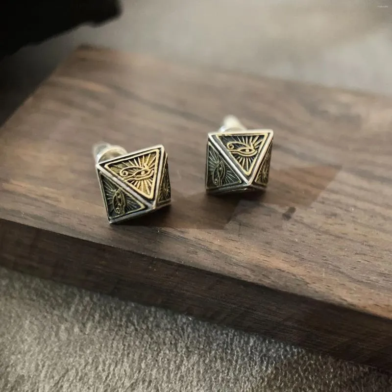 Stud Earrings Retro Eye Of God Geometry Pyramid For Men Women Party Jewelry Accessories Gifts