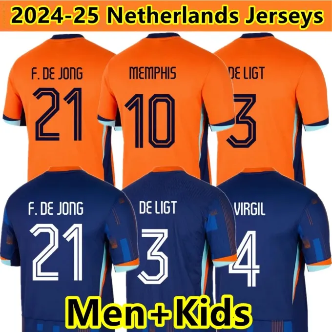 24 25 Holanda Memphis European Holland Club Soccer Jersey 2024 Euro Cup 2025 Dutch Nationa Football Cirtle Men Kit Kit Set Full Home Away Away Away