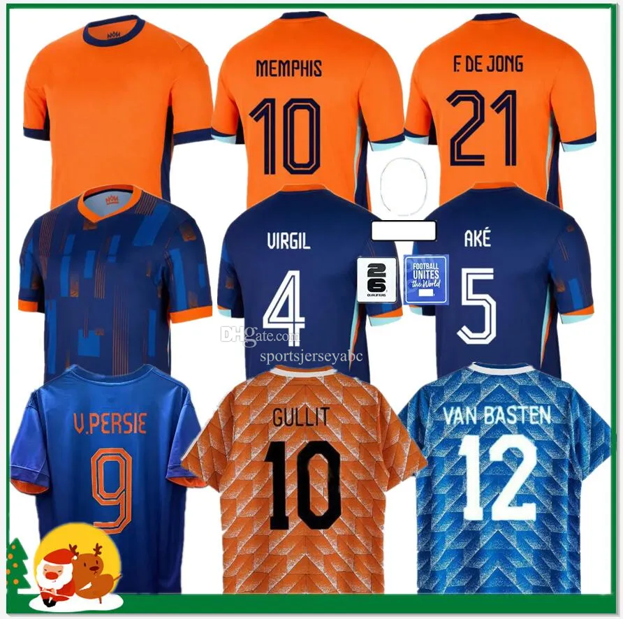 2024オランダサッカージャージヴァンバステン1997 1998 1994 1994 BERGKAMP 96 97 98 GULLIT RIJKAARD DAVIDS SHIRTH MEN KID