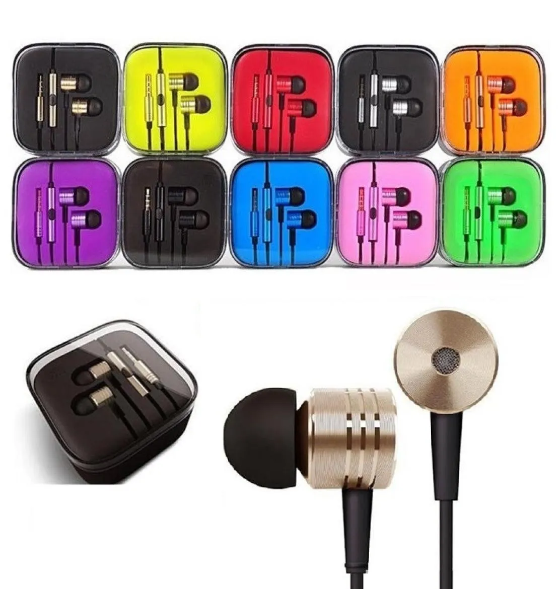 Piston Earphone 35Mm Jack Earphones Headset InEar Electroplating Headphones Stereo Earbuds for smart phone3323126