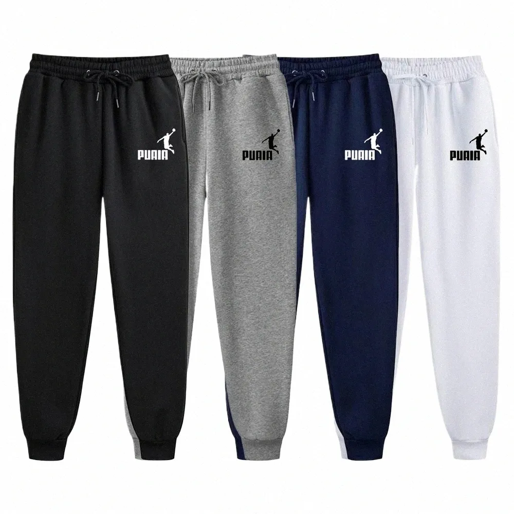 Autumn Fleece Men's Sweatpants Basketball Letter Logo Print Trousers Loose Outdoor Fitn Sportwear Pant Male Casual LG Pants F2ol#