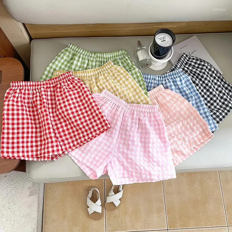 Shorts MILANCEL Koreanischer Stil Sommer Mädchen Kinder Unisex Anti-Mücken-Hosen Lässige lose Jungen Plaid 2-7Y