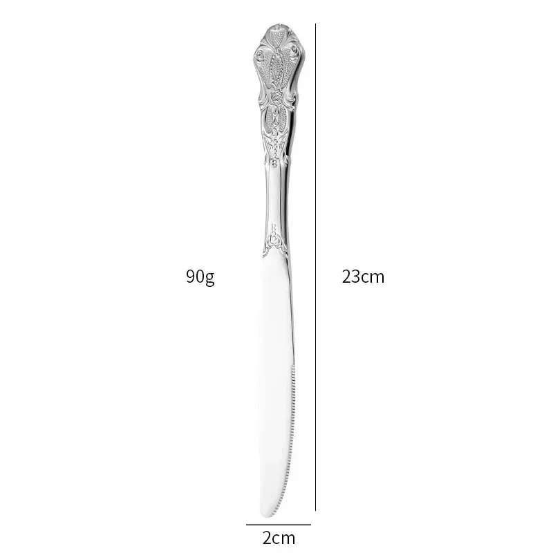 2024 Złote Granle Zestaw Europejski Styl ze stali nierdzewnej Fork Royal Steak Knife Retro Hollow Design Zestaw zastawki Dekoratu domu