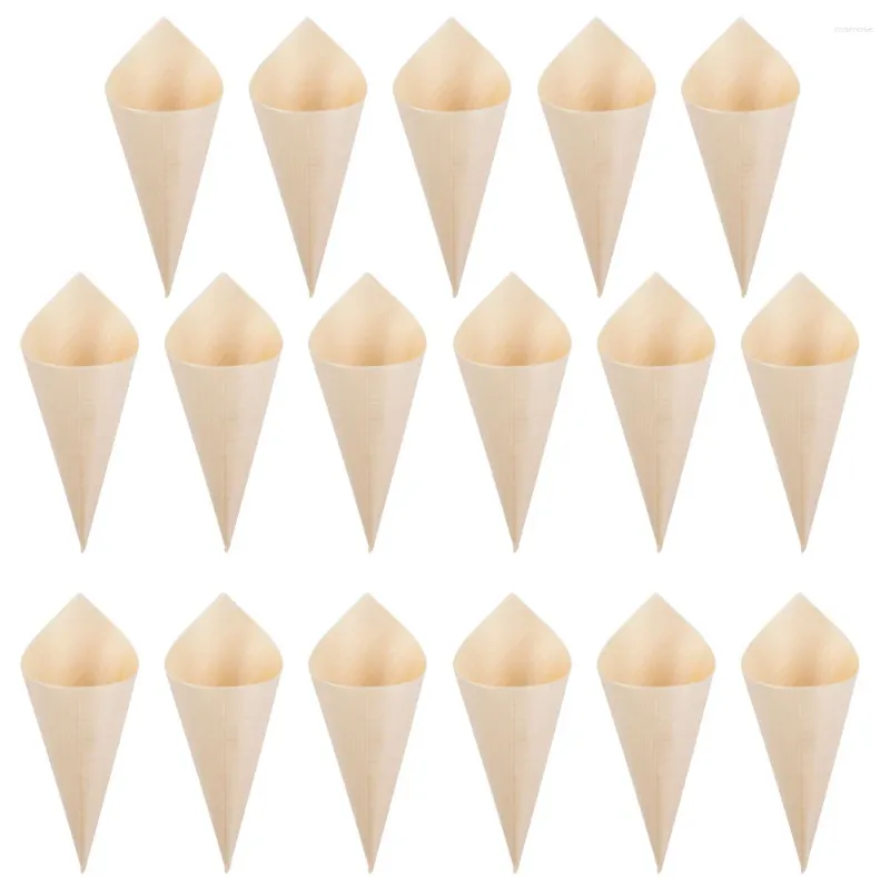 Disposable Cups Straws 150 Pcs Accessories Wooden Egg Roll Container Finger Foods Multi-function Charcuterie Cones