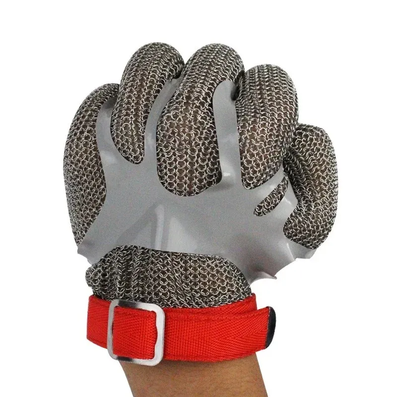 e de gants de protection Anti-coupure en fil d'acier, cisailles Anti-électriques pour machines d'abattage, gants à anneau en acier inoxydable de qualité 5