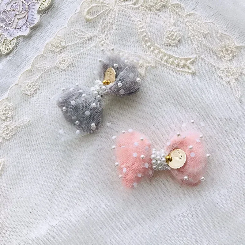 Accessories Handmade Dog Accessories Hairpin Pet Supplies Head Wear Clip Cute Pink Villus Pearls Grooming Maltese Poodle Small Breed Yorkie