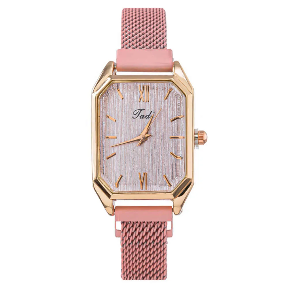 Fashionable Square Women's Magnet, Lazy Man, Milan Strap, West Iron Magnetic Watch, Quartz Watch