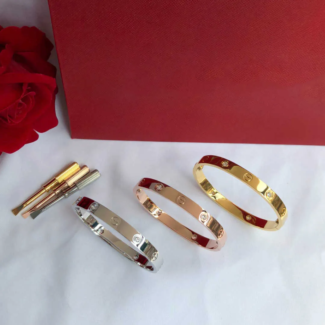 Najwyższej jakości designerska bransoletka wysoka wersja Carter Bransoletka Women 18K Rose Gold V Gold Gold Non -Gaping szeroka i wąska klasyczna bransoletka Carter z prawdziwym logo Original 1to1.