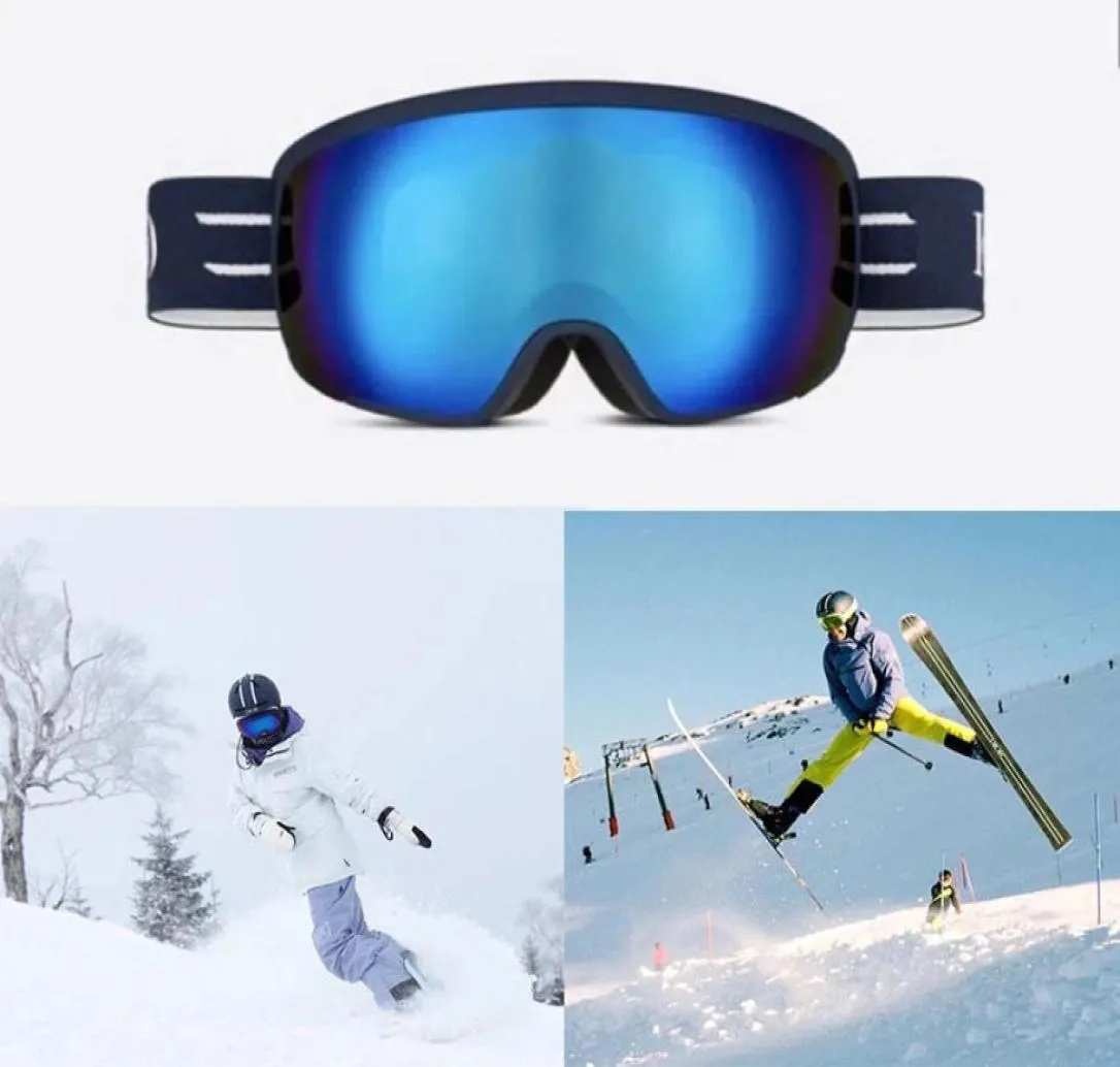 Homens mulheres Óculos de esqui de inverno Óculos Estrutura UltraLight Triple Antifog Antifroquel Duallens Telescópica ajustável 67865721230