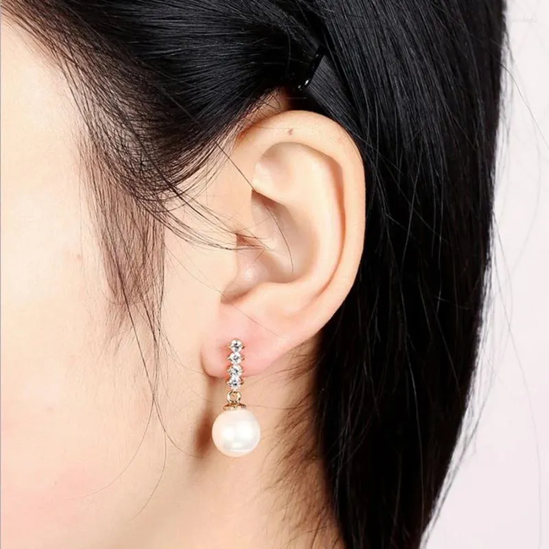 Boucles d'oreilles pendantes pour femmes, Simple, imitation perle suspendue, à la mode, Design rond, Bijoux cadeau, vente 11.11, 2024