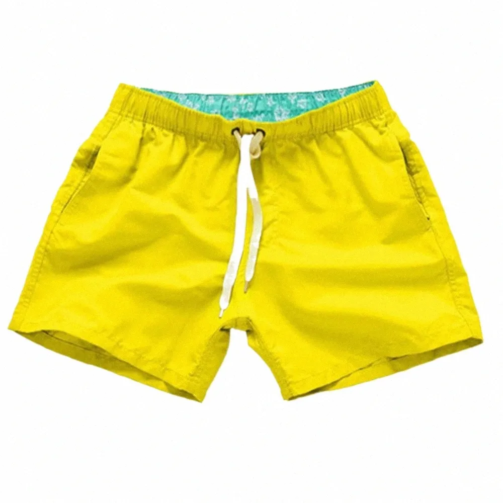 swobodny stały kolor letni szorty plażowe spodnie mężczyźni puszki sznurkowe szybkie suche męskie stroje kąpielowe l3ag#