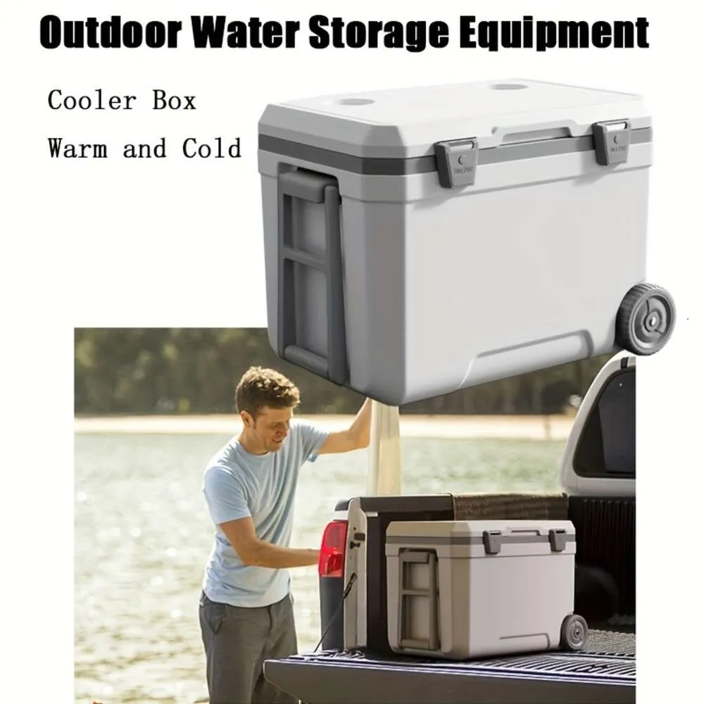 11.89gal Water Storage Equipment, Large Capacity Cooler Icebox for Outdoor Camping Barbecue Picnic Fishing Hiking Travel