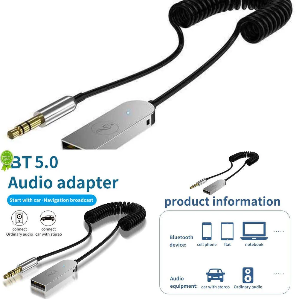 Uppdatera Bluetooth -ljudmottagares sändare Bil Kit Aux Adapter USB till 3,5 mm Jack Electronics Accessories