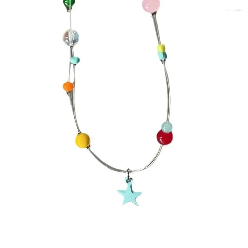 Kedjor Blue Star Pendant Halsband Collar ClaVicle Unika nacksmycken för sommarfest dagligen