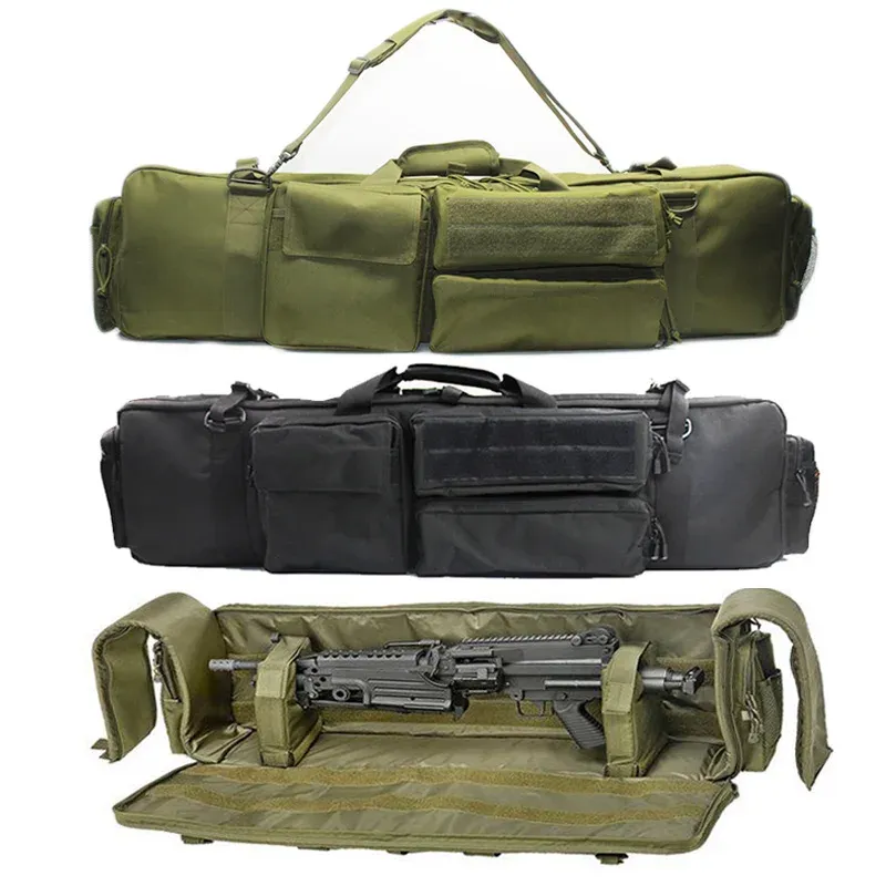 Bags Military Gun Bag Rucksack Doppelgewehr -Beutel Hülle für Säge M249 M4A1 M16 AR15 Airsoft Carbine -Tragetasche mit Schultergurt