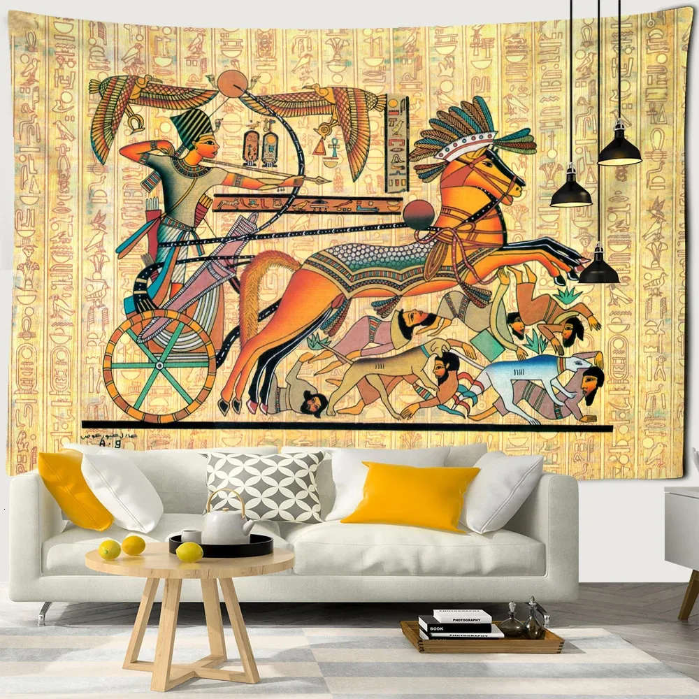 Tapisserie murale suspendue en forme de pyramide égyptienne, figurine de civilisation ancienne, bohème, Hippie, TAPIZ, décoration de maison, 240318