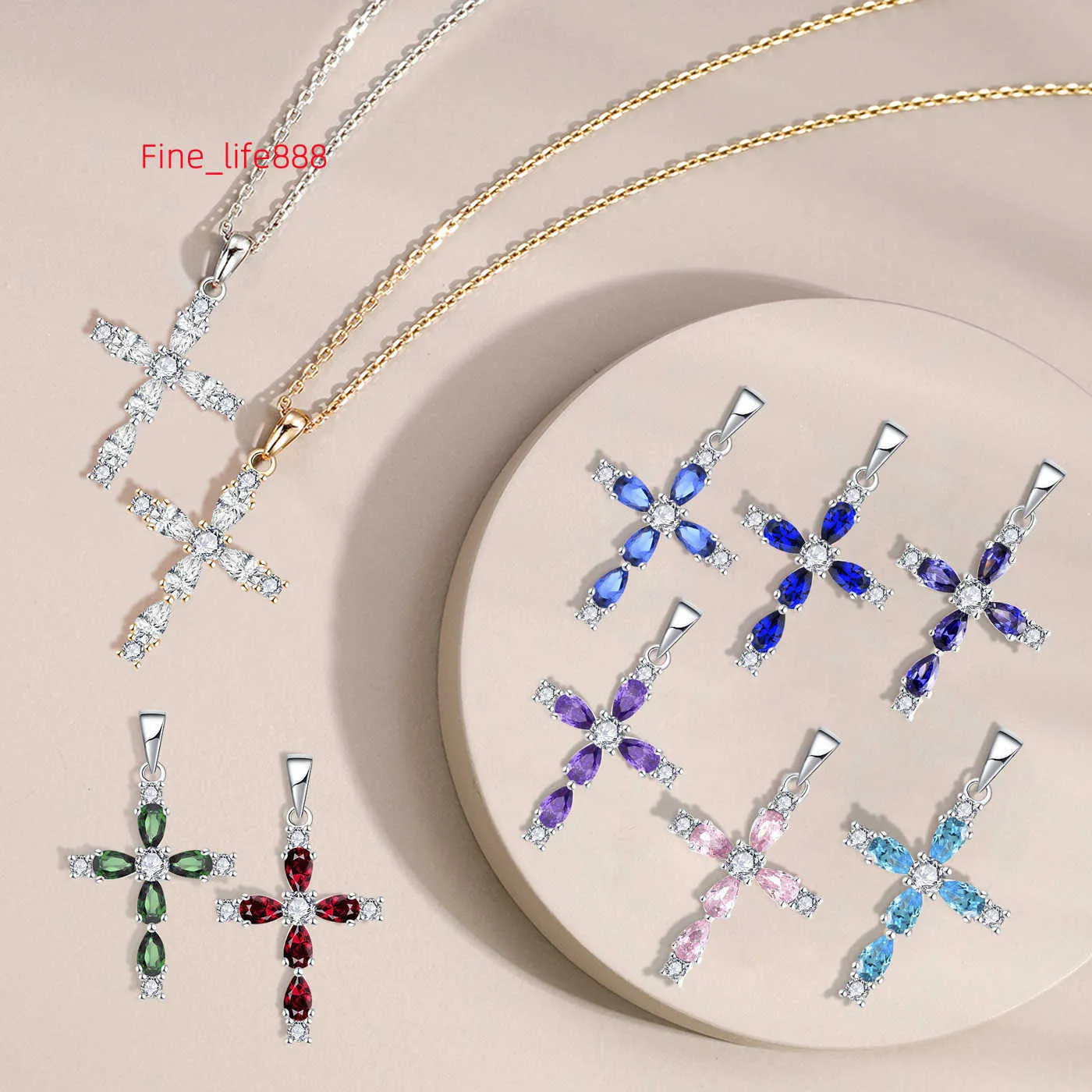 Высококачественные бриллиантовые христианские религиозные ювелирные изделия, камень с цирконием, муассанит, ожерелье с крестом со льдом