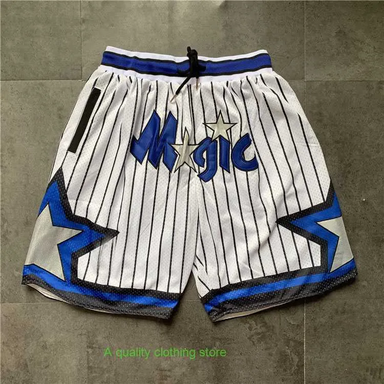 Shorts masculinos retrô, shorts de basquete JUST DON bolso curto OrlandoMagic Shorts 22 0118 LN58