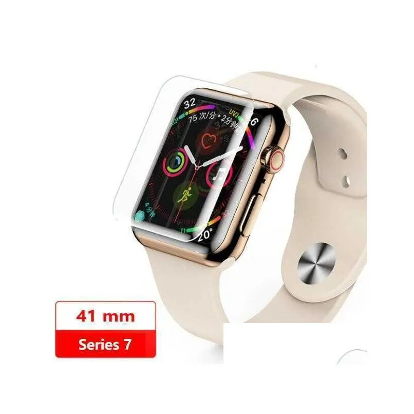 Protectory ekranu telefonu komórkowego UV Temperowane szklane szklane SN Protektor dla Apple Watch Series 7 6 5 4 3 2 1 38mm 41mm 45 mm 42mm 40 mm 44mm Fl Gl DH3TV