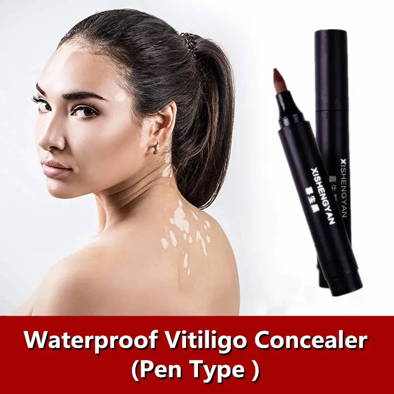 Vitiligo vattentät täckande hudtillstånd concealer penna långvarig för kvinnor och män vita lapp ansikts kroppsfläckar smink 240309