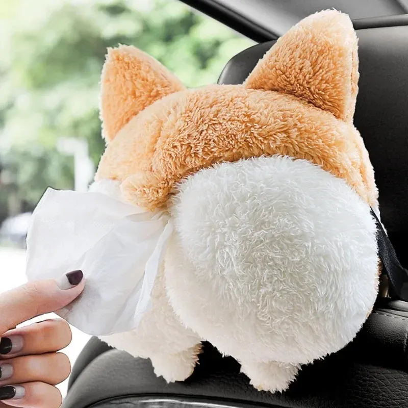 2023 New Creative Car Tissue Box Soft Cartoon Paper Napkin Case Cute Animals Paper Boxes Lovely Napkin Holder for Car Seat Back