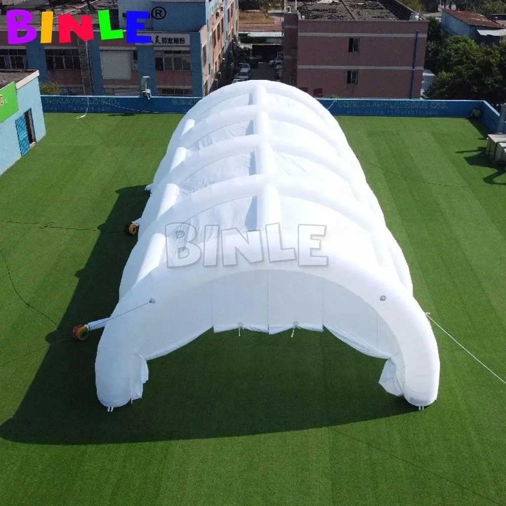 12x8x4mh (40x26x13.2ft) Grande tente de tunnel gonflable arche blanche Partage extérieur Partage gonflable Hangar Pavilion Marquee pour le mariage de l'événement